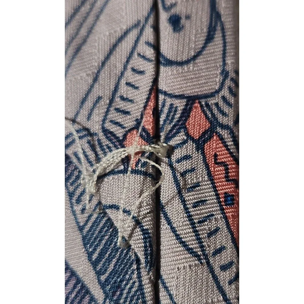 Peter Max Tie 1997 Vintage Gray Silk Classic Art Deco Stylish Man Flowers